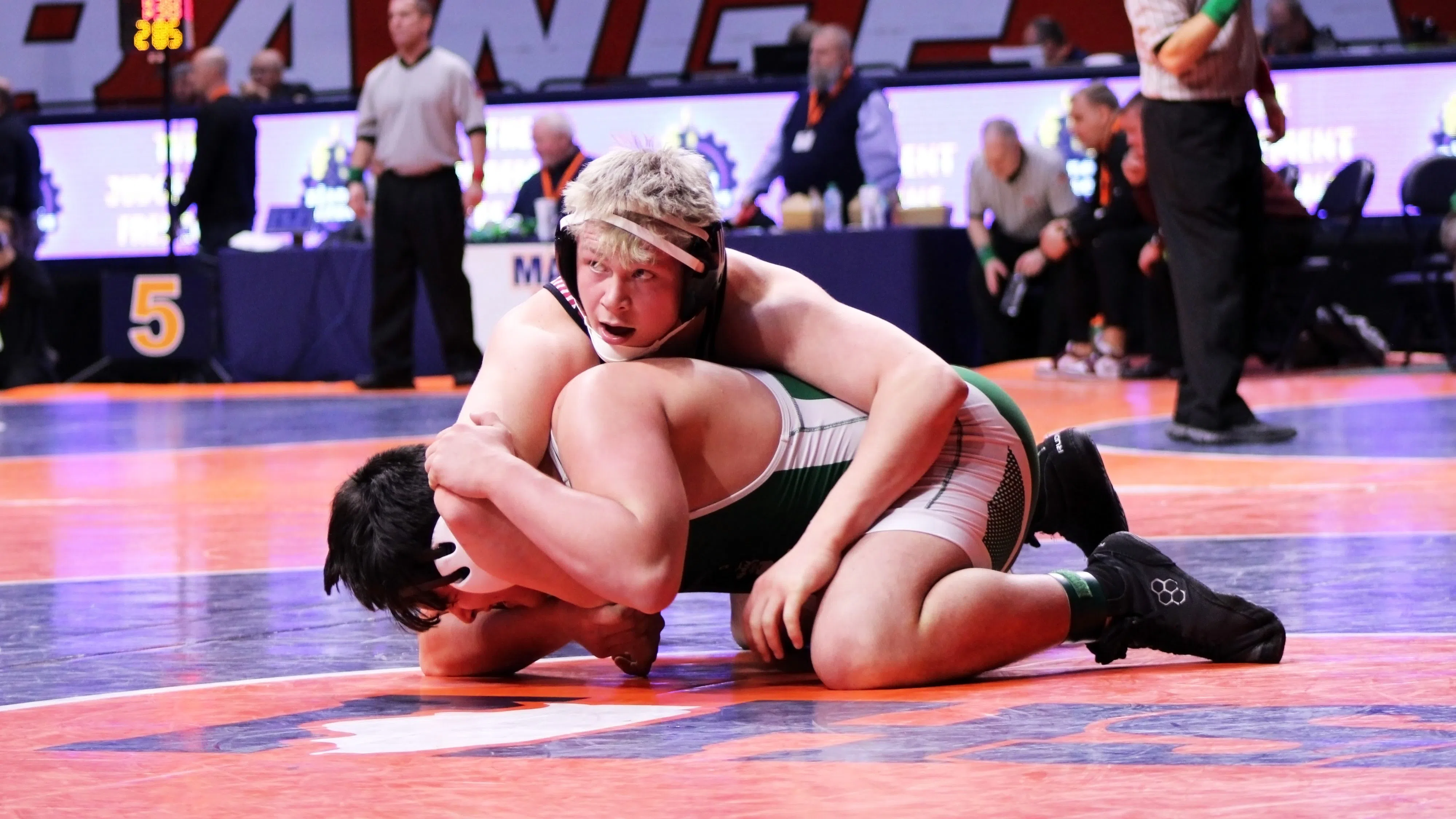 Vandalia's Kaden Tidwell Takes 3rd Place in the 215lb Weight Class at IHSA 1A Individual Wrestling State Tournament