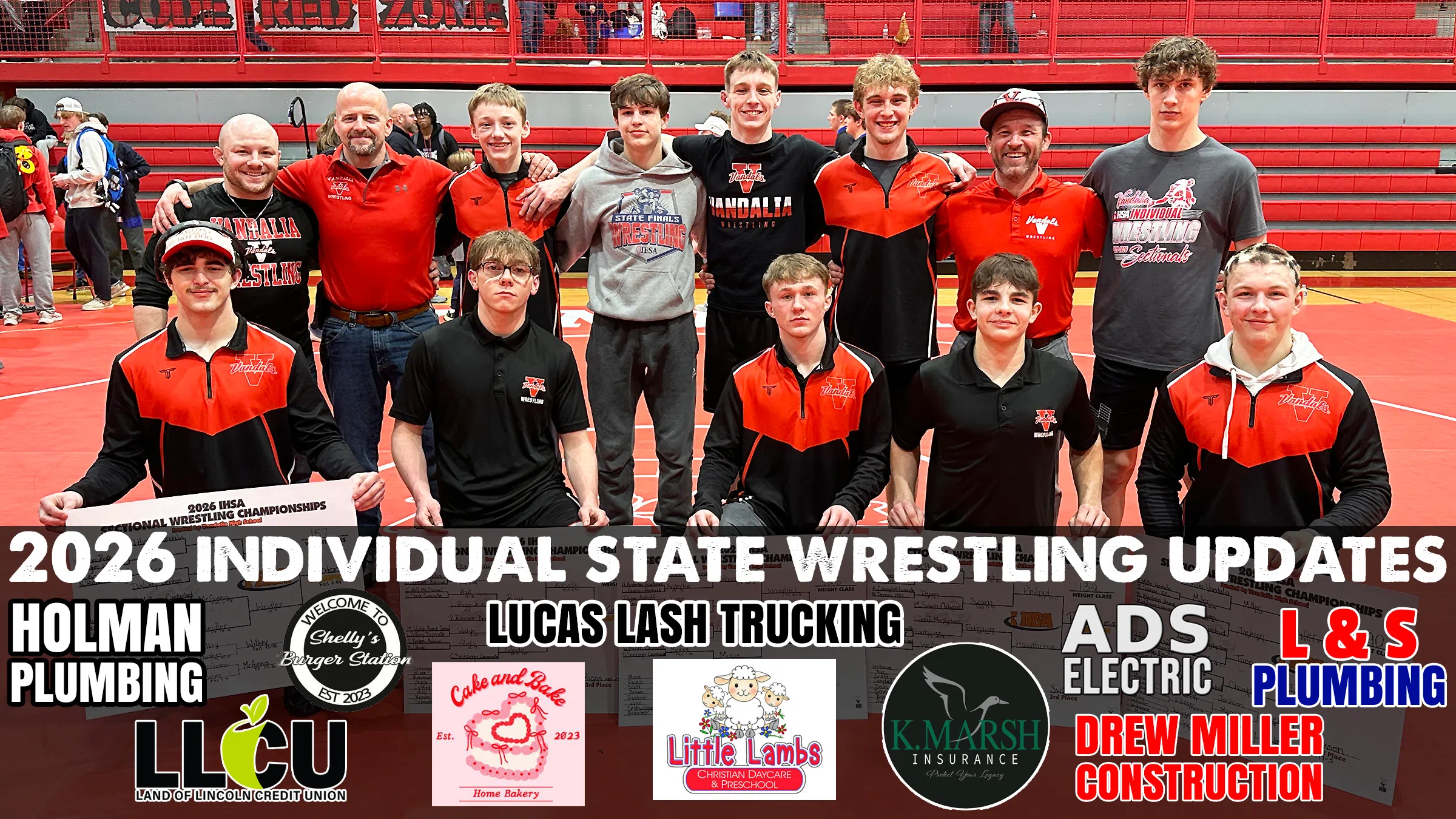 Vandalia Individual Wrestling State Finals Update -- Six Vandals Advance to Championship Quarterfinals, Four Go to First Round of Wrestlebacks