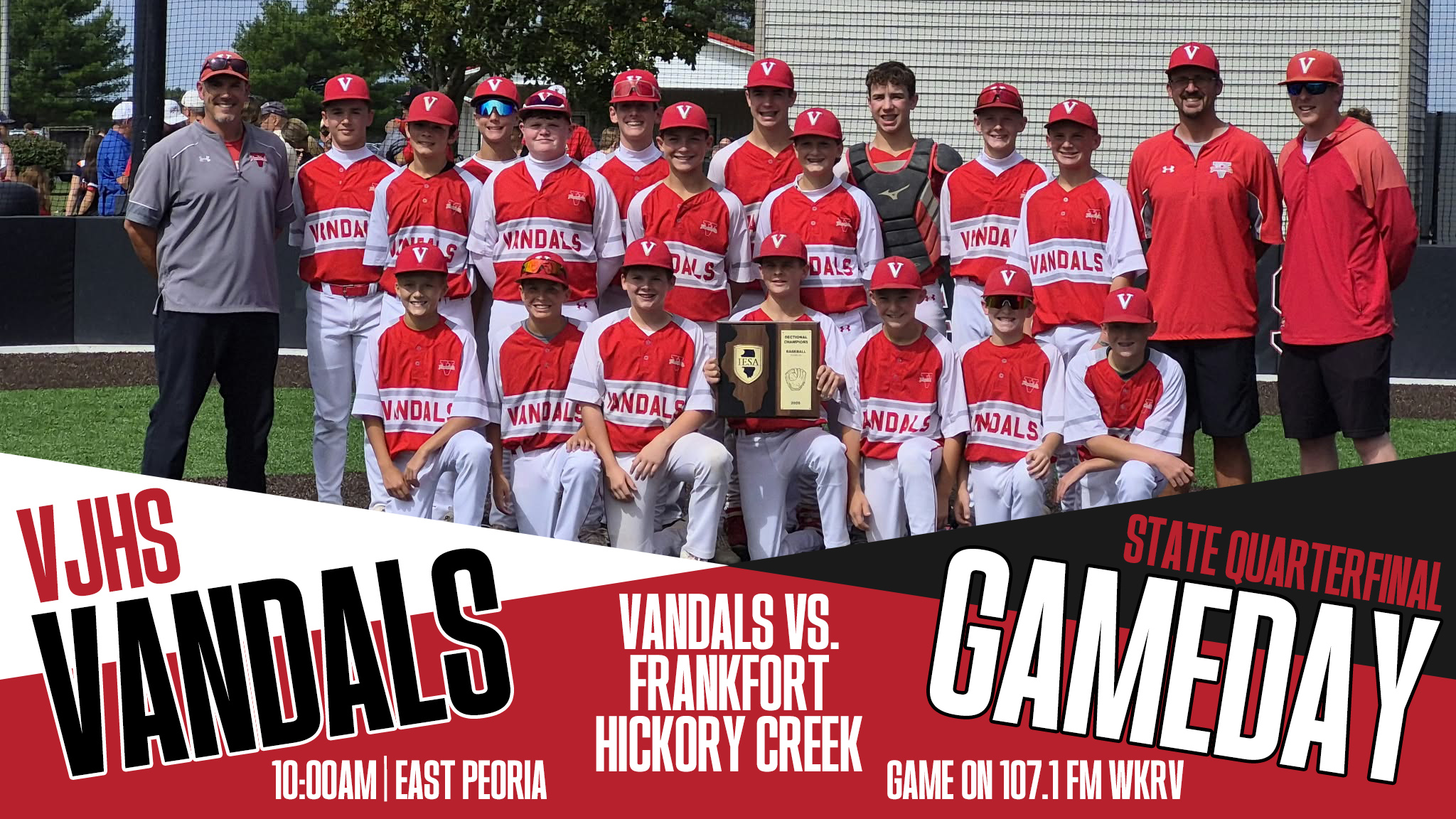 Vandalia Jr High Baseball at State Tournament this morning---Game on WKRV