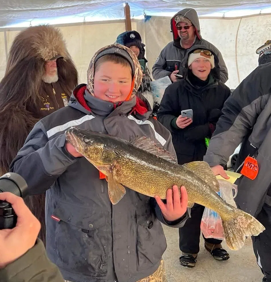 Hutchinson Teen Wins New Truck With 9.75 lb Walleye At Brained Ice