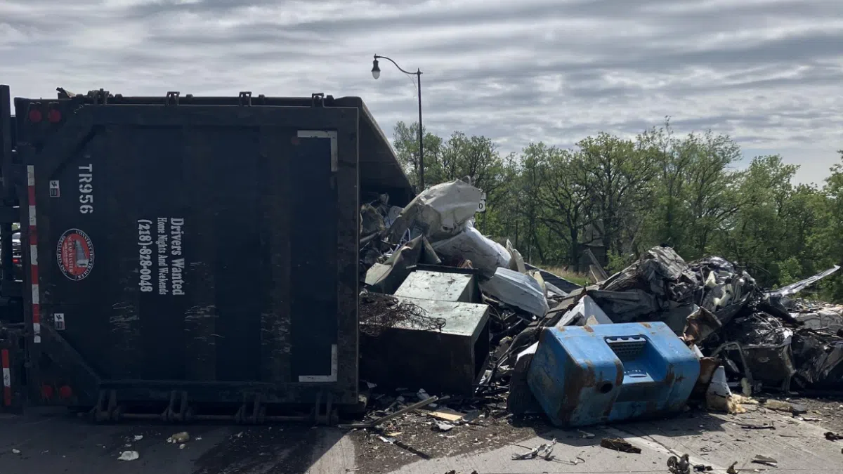 Semi Tips at the Intersection of Hwy 59 and 10 in Detroit Lakes