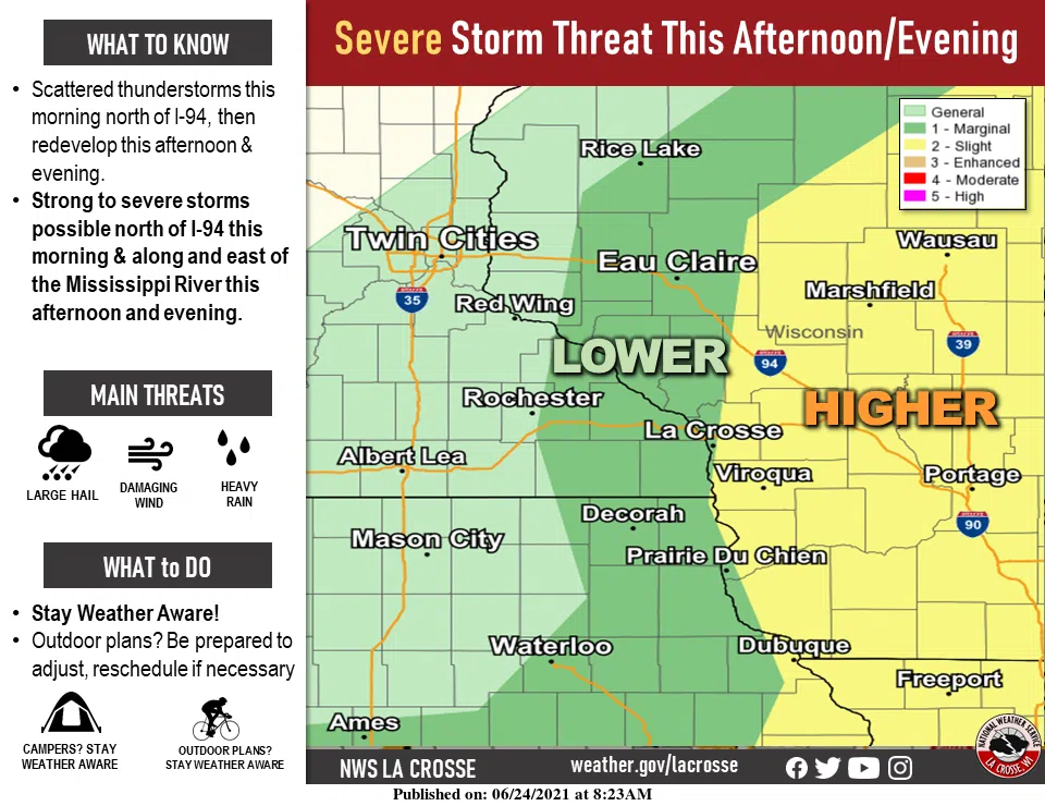 Severe Weather Possible for Winona Area Today Winona Radio