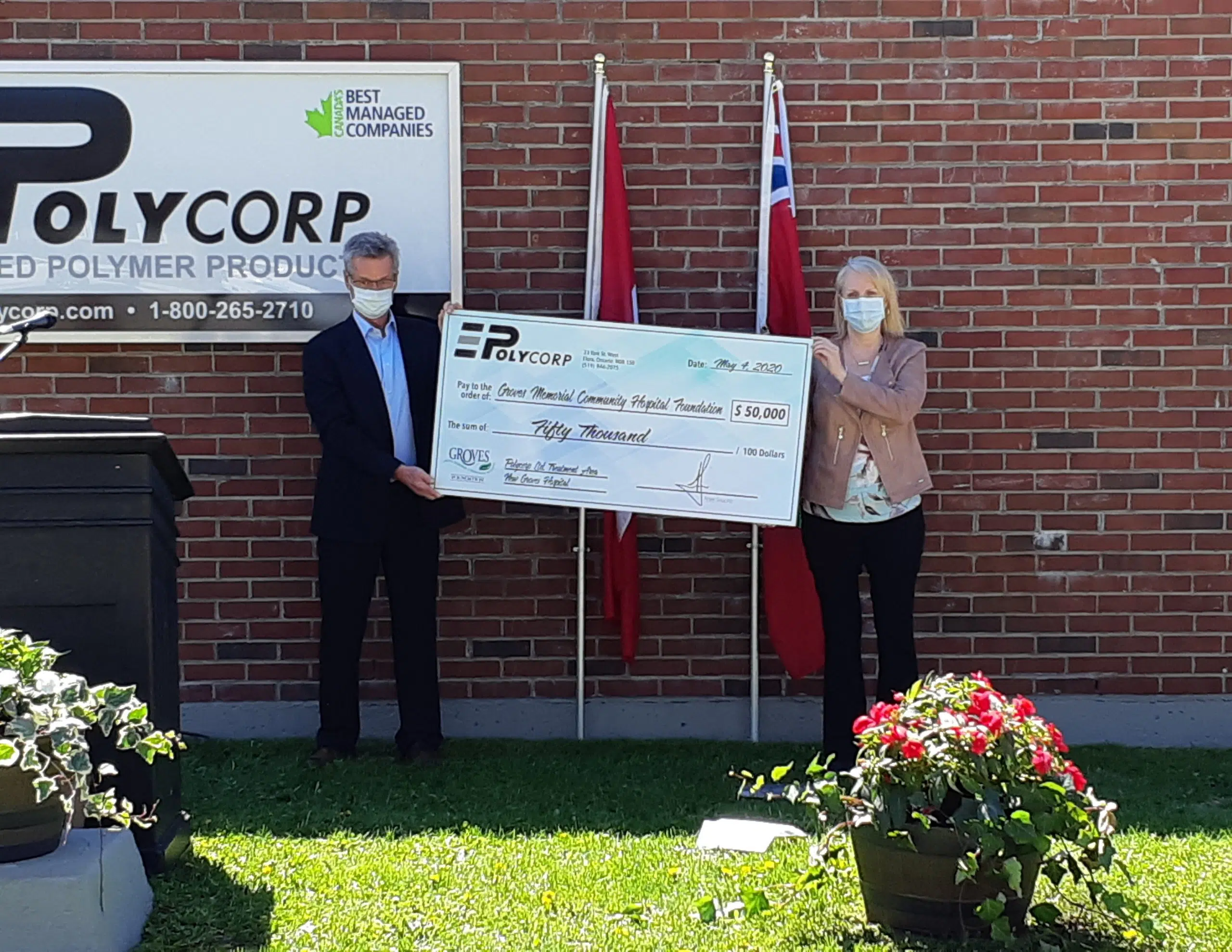 POLYCORP LTD. DONATES $50,000 TO THE NEW GROVES HOSPITAL PROJECT