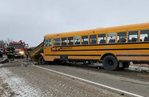 ONE DRIVER DEAD AFTER HEAD-ON CRASH INVOLVING MINI-VAN, SCHOOL BUS NEAR LISTOWEL