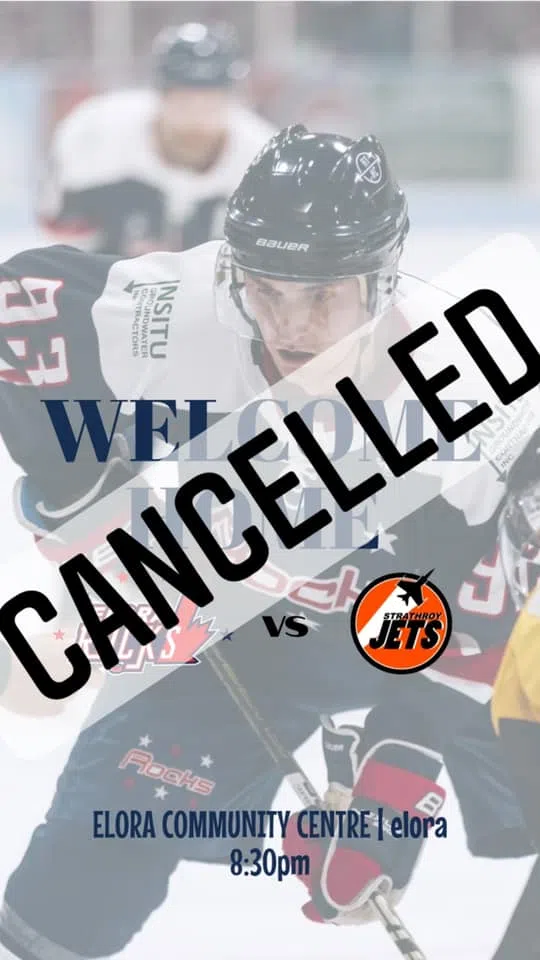 Elora Rocks Home Game Cancelled Tonight