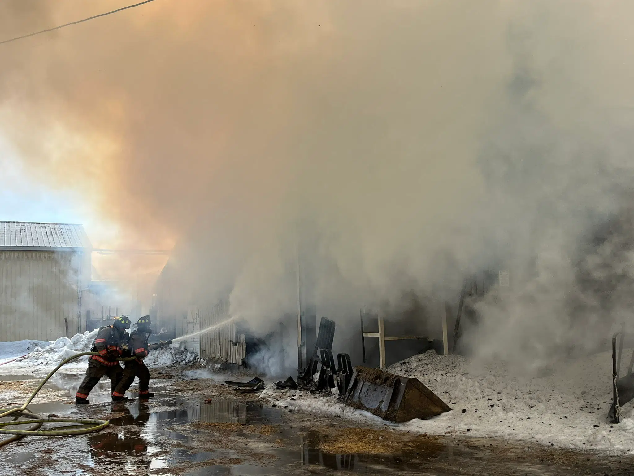 UPDATE: Wellington Road 7 Reopens Following Cattle Barn Fire South of Elora