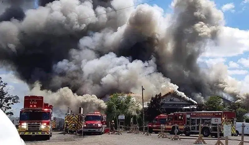 Large Fire Engulfs Old Marina Restaurant in Puslinch Saturday