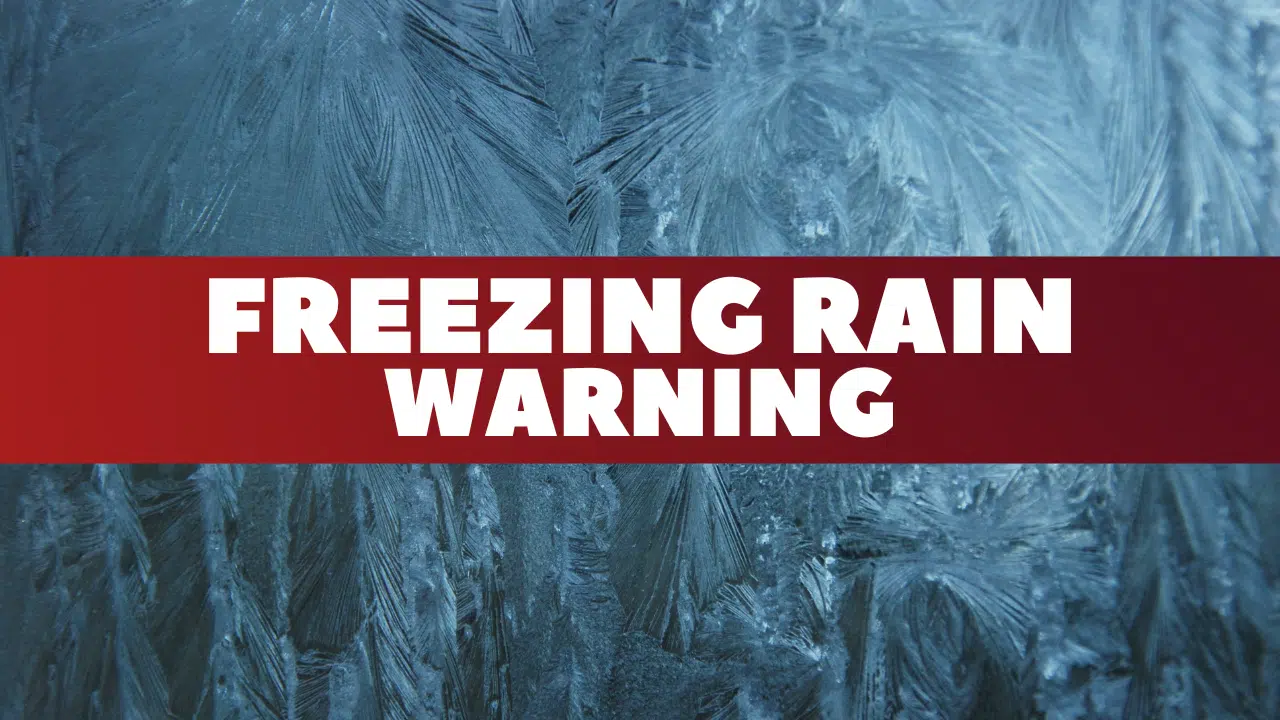Freezing Rain Warning in Effect for Southern Wellington County