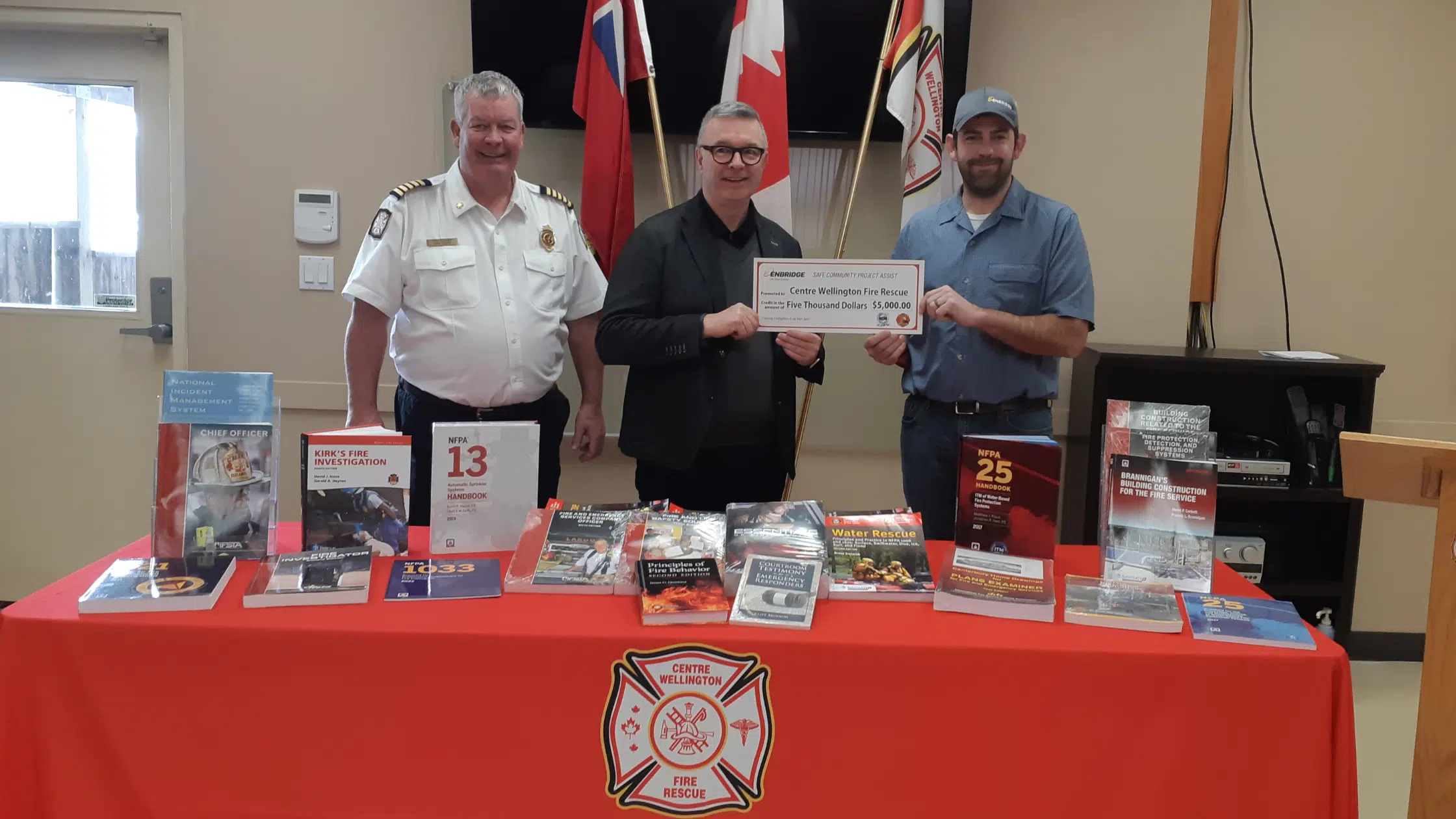 Centre Wellington Fire Rescue Receives $5,000 Donation from Enbridge Gas to Support Firefighter Training