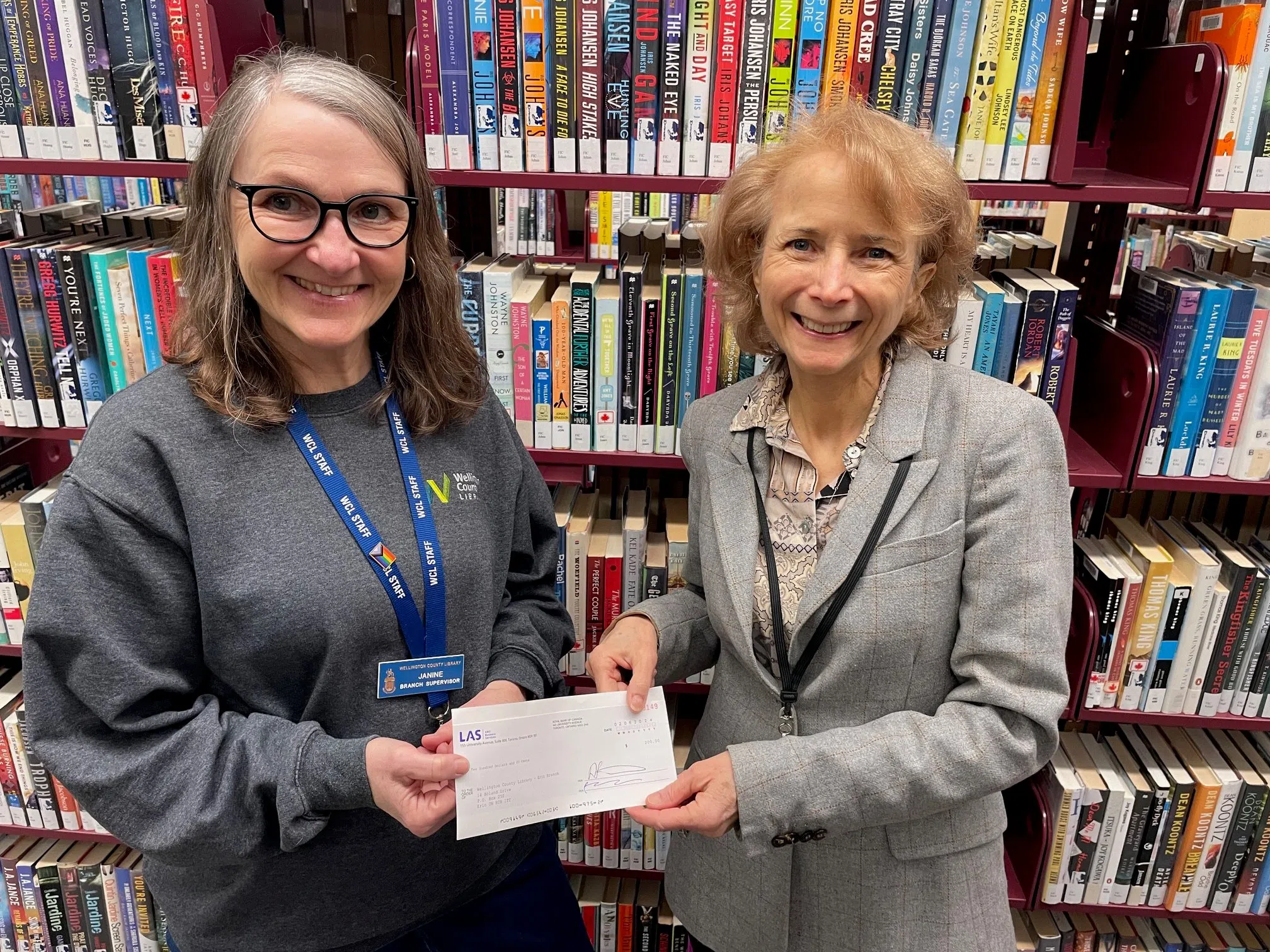 Erin's Director of Finance and Treasurer Donates $200 to Erin Library