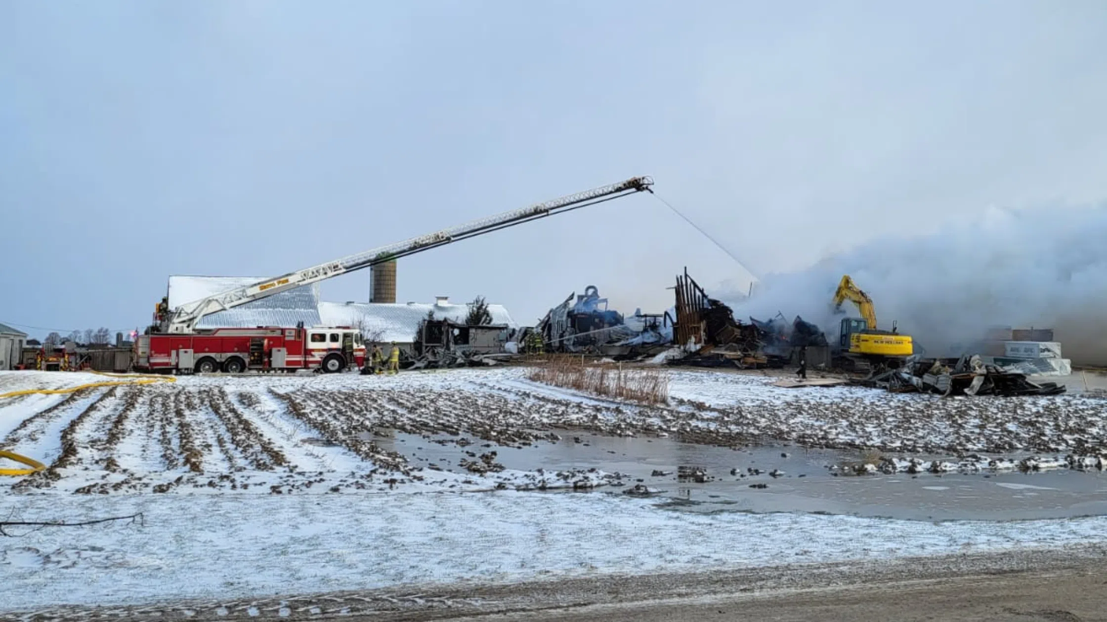 Large Building Near Mount Forest "A Total Loss" Following Thursday Morning Fire