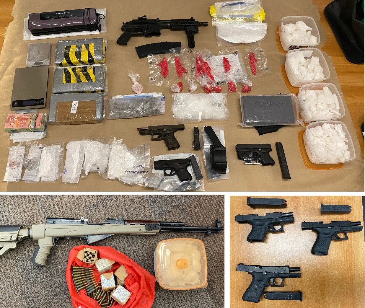 Eight Firearms and More than $5 Million in Drugs Seized: Police