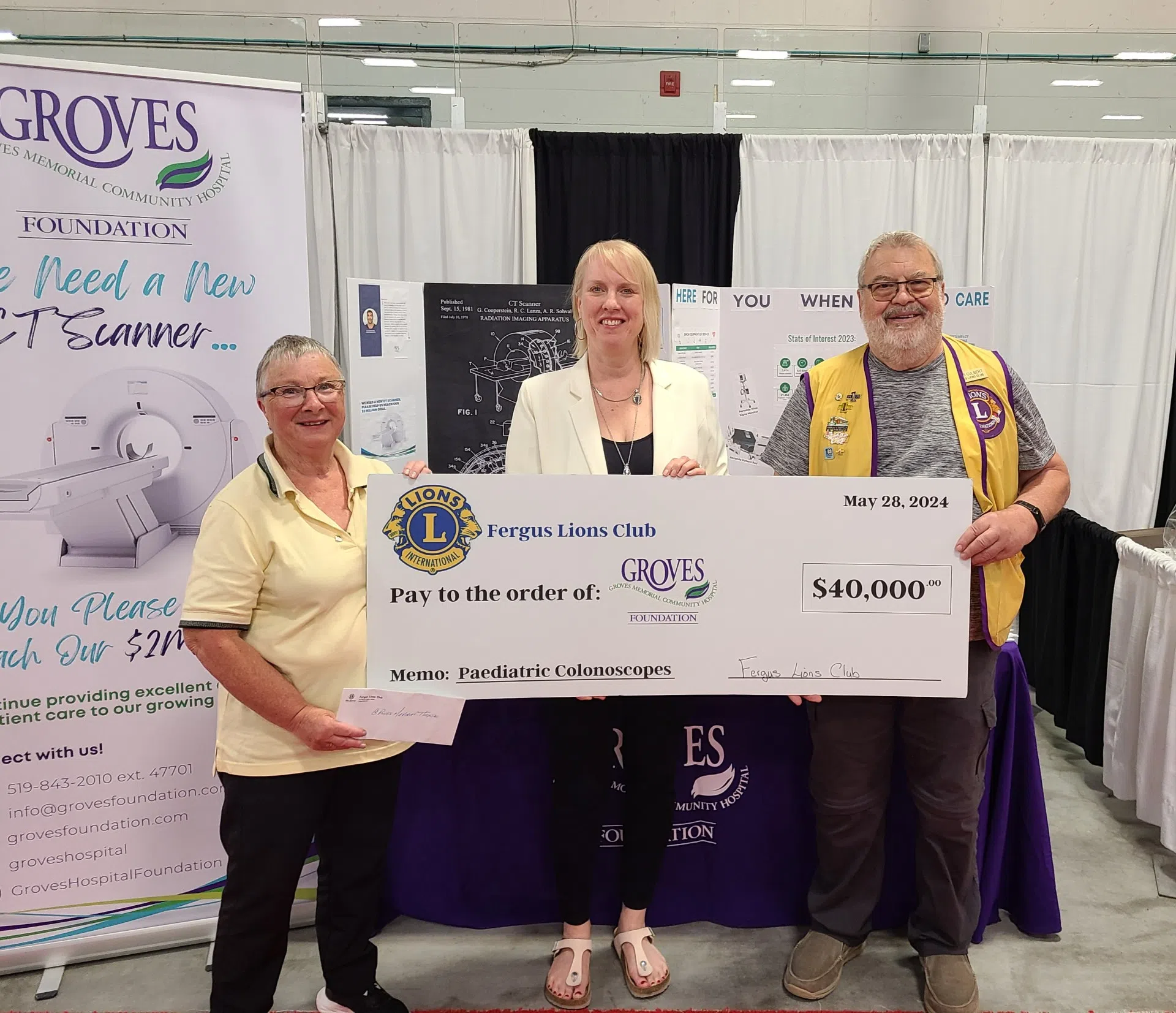 Fergus Lions Club Gives Back: Donations to Groves Hospital and Centre Wellington Fire Rescue