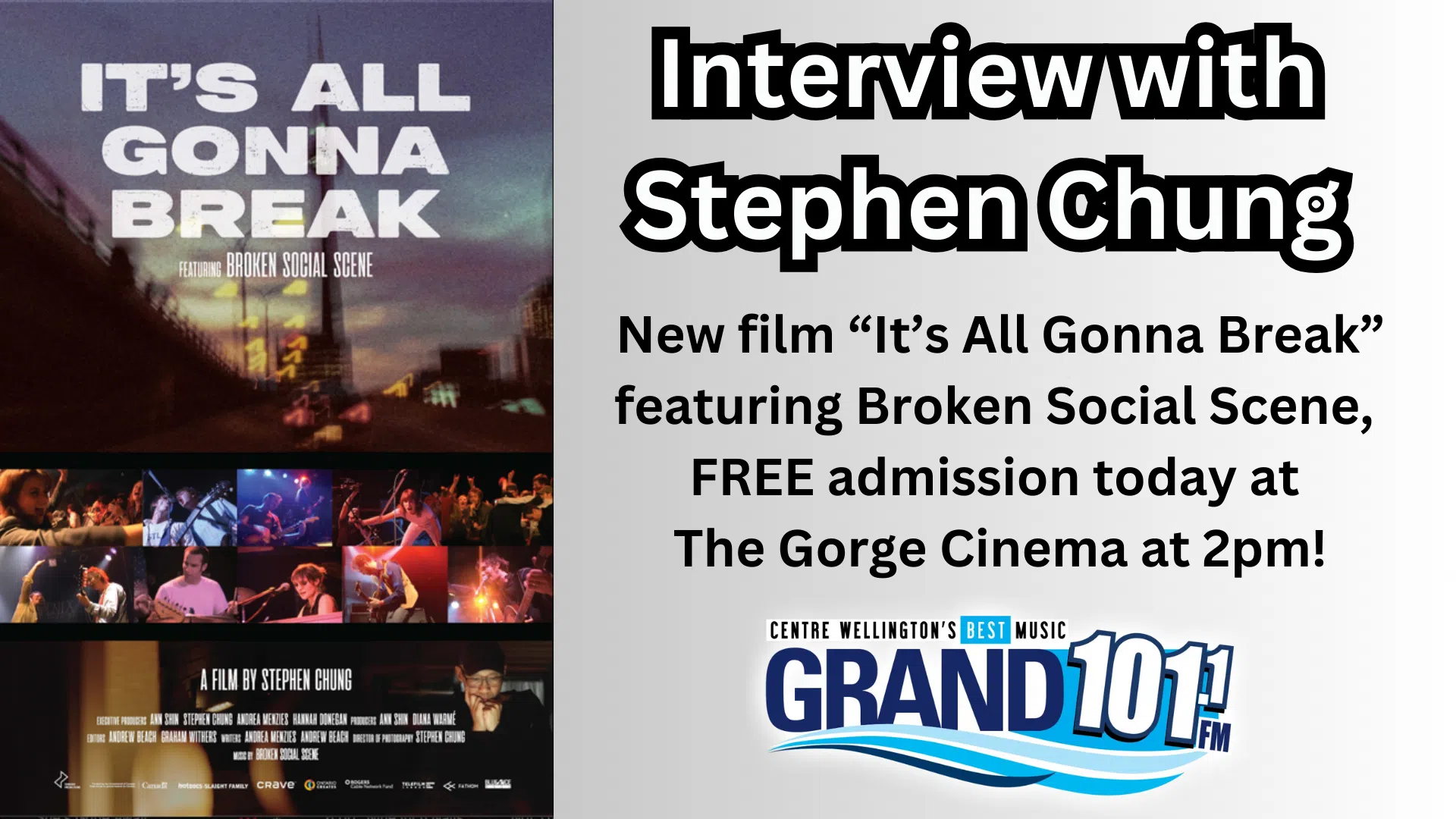 Steven Chung Joins Billie & Friends to Talk New Film Featuring Broken Social Scene!