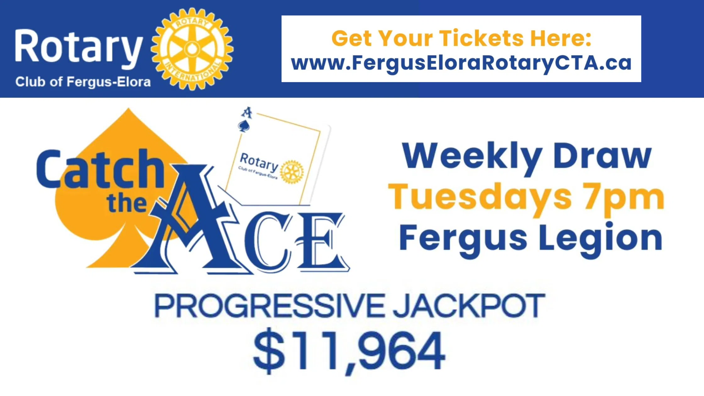 Catch the Ace with the Rotary Club of Fergus-Elora Update