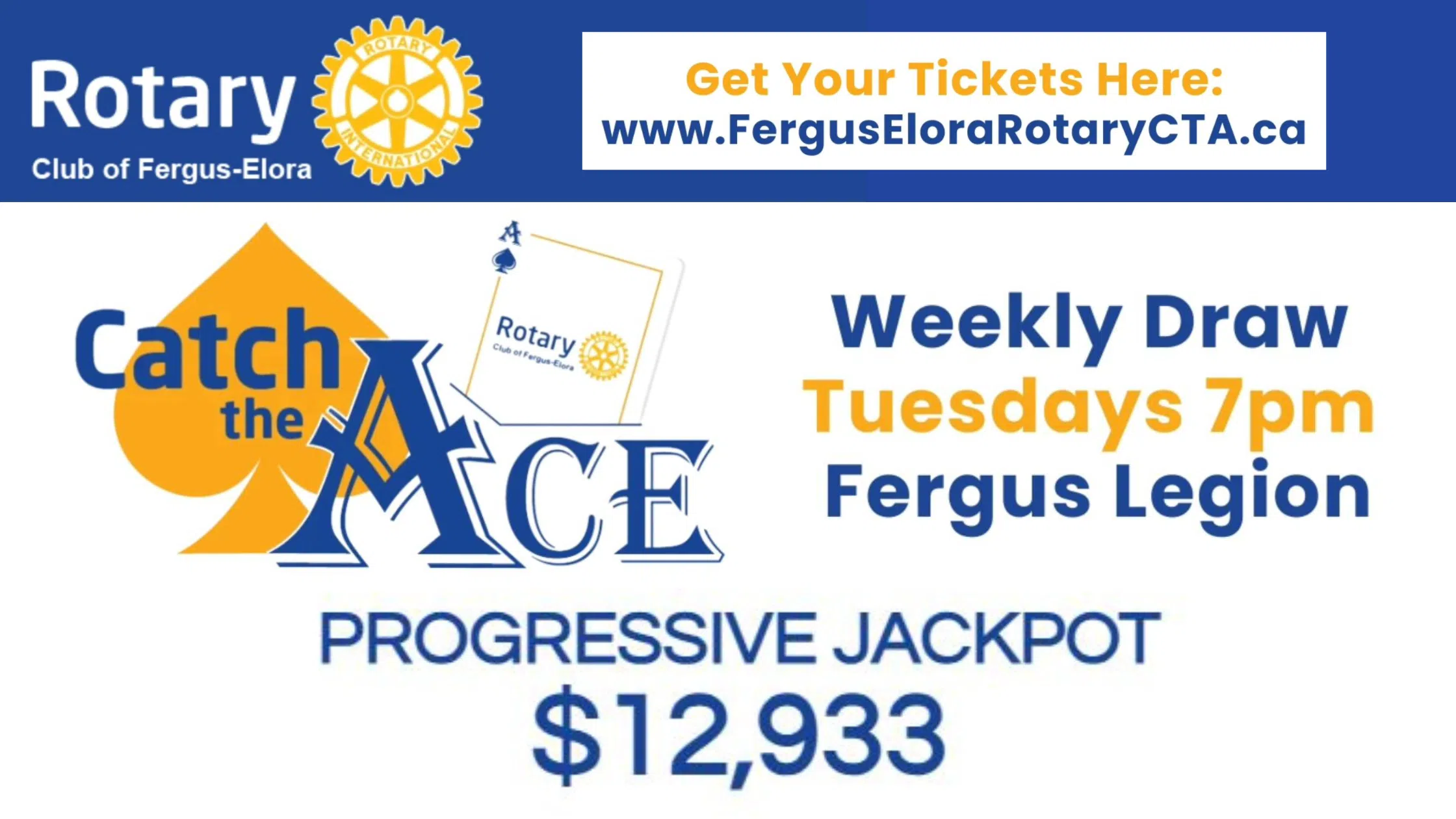 Catch the Ace with the Rotary Club of Fergus-Elora Update