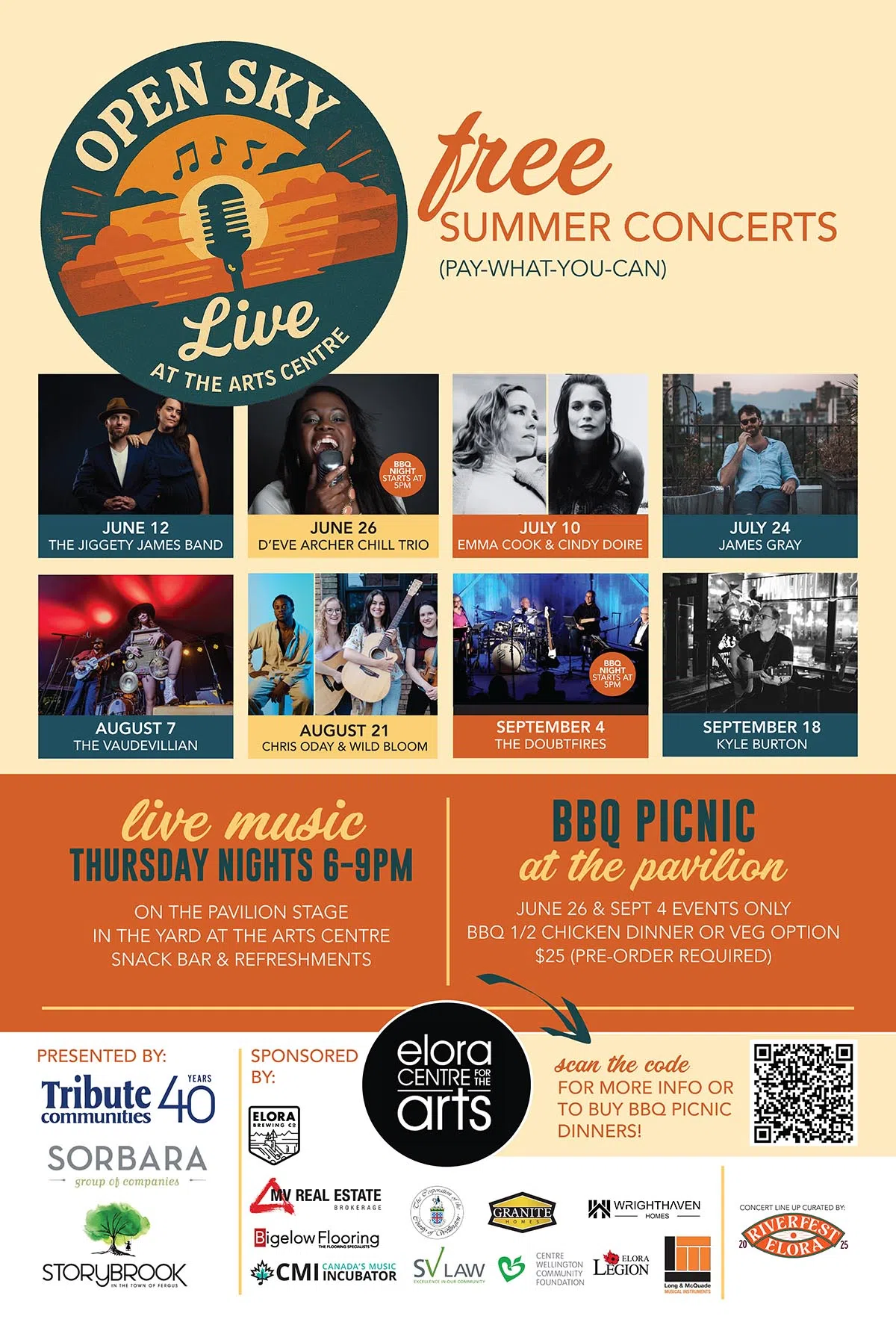 Open Sky Live, A Free Summer Concert Series Begins June 12 at Elora Centre For The Arts