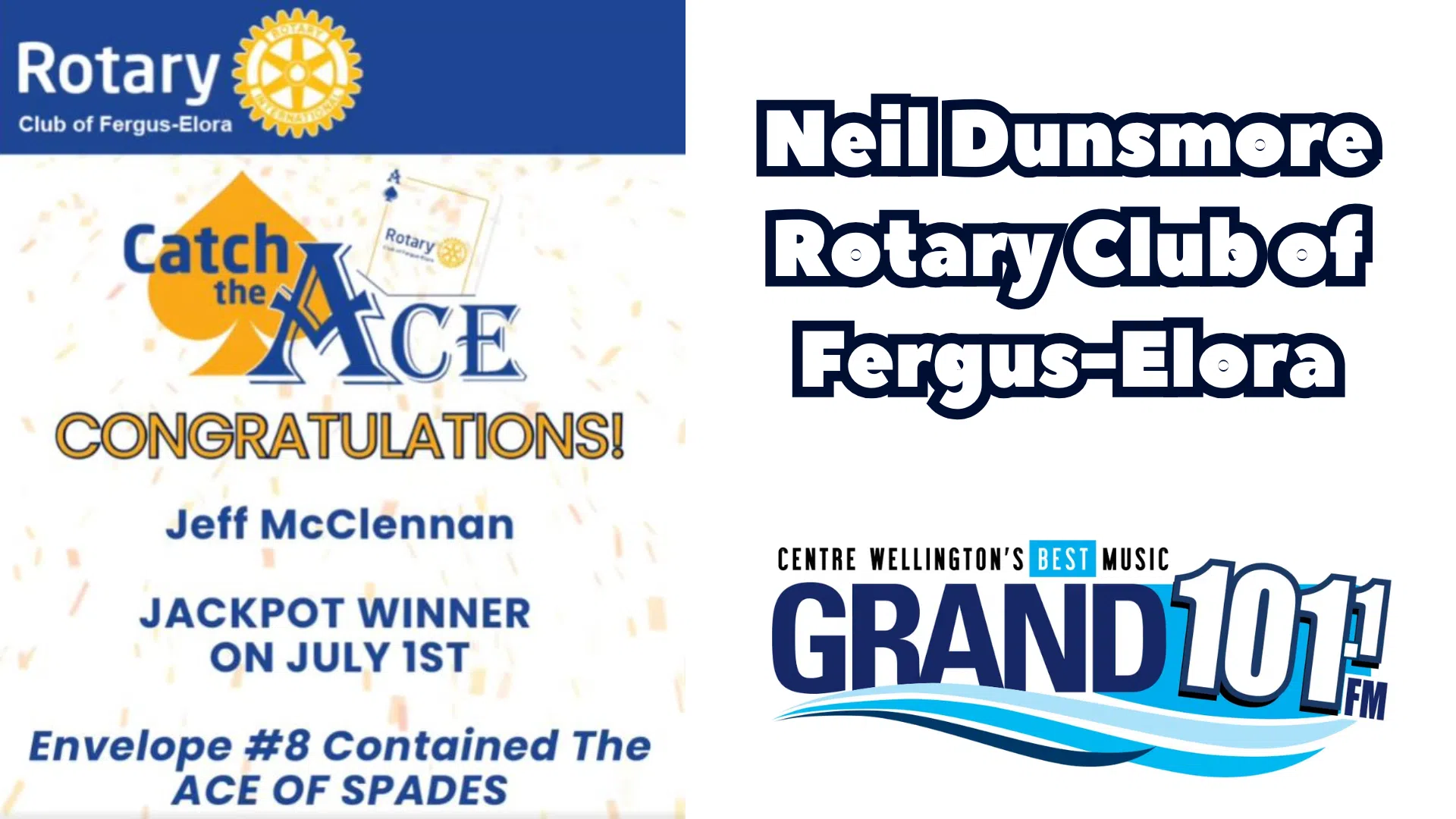 Catch the Ace with the Rotary Club of Fergus-Elora Update July 2nd