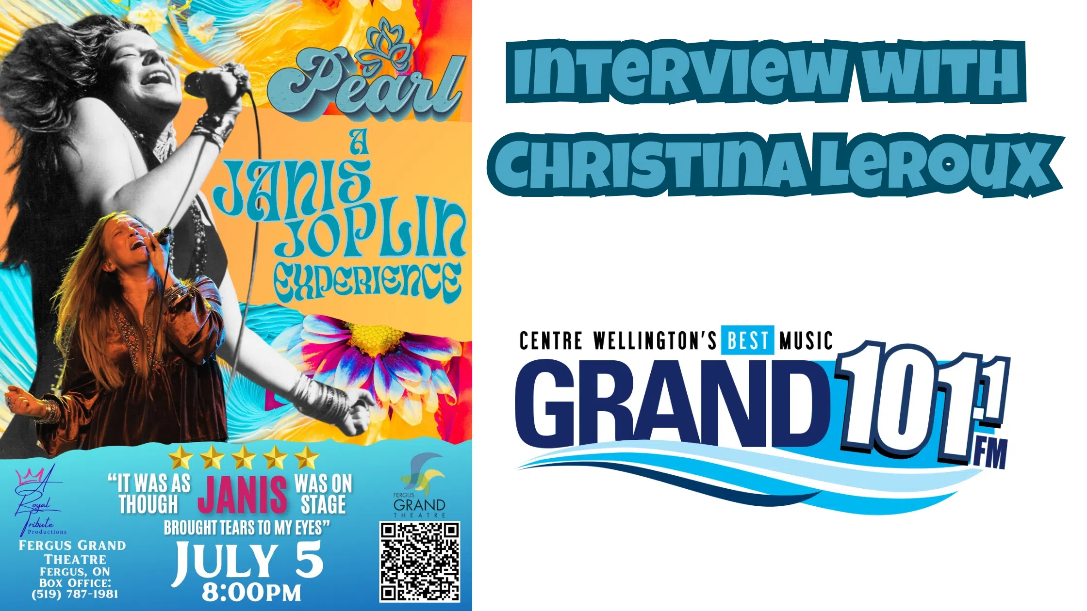 Interview with Christina Leroux about "Pearl: A Janis Joplin Experience" Coming to the Fergus Grand Theatre