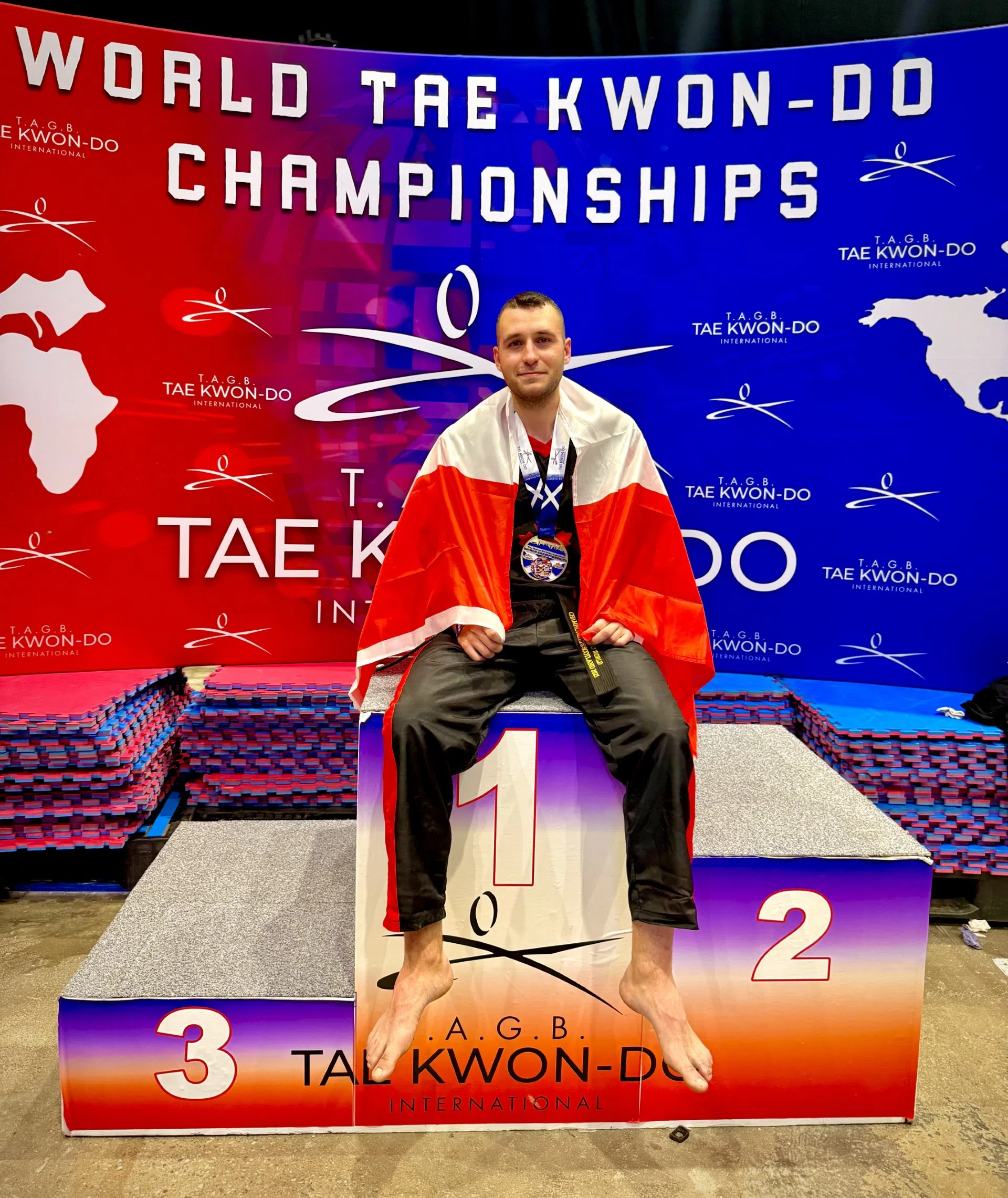 Guelph Resident Nathan Skoufis Wins Gold at Taekwondo World Championships in Scotland