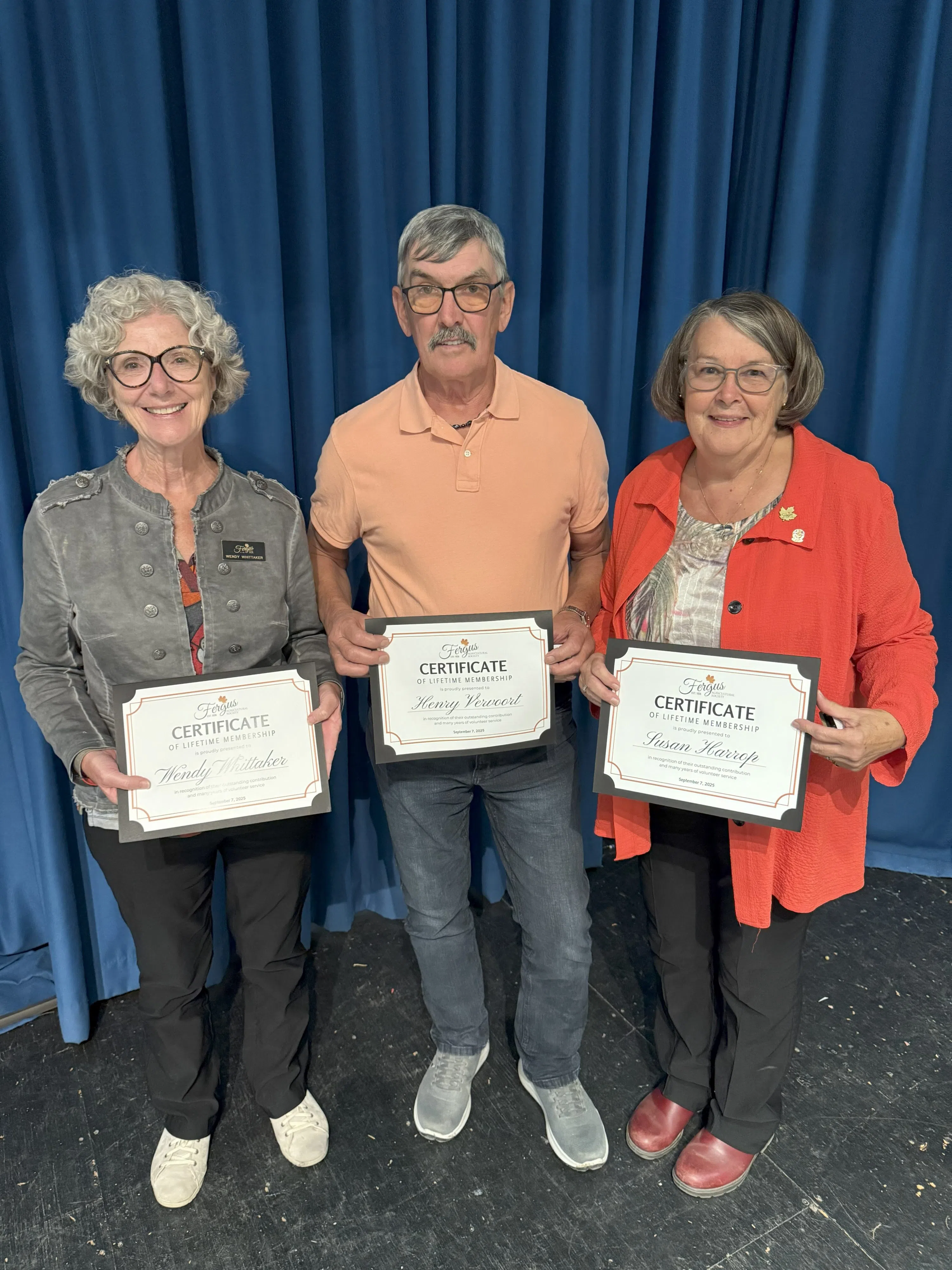 Three Volunteers Named Fergus Agricultural Society Lifetime Members