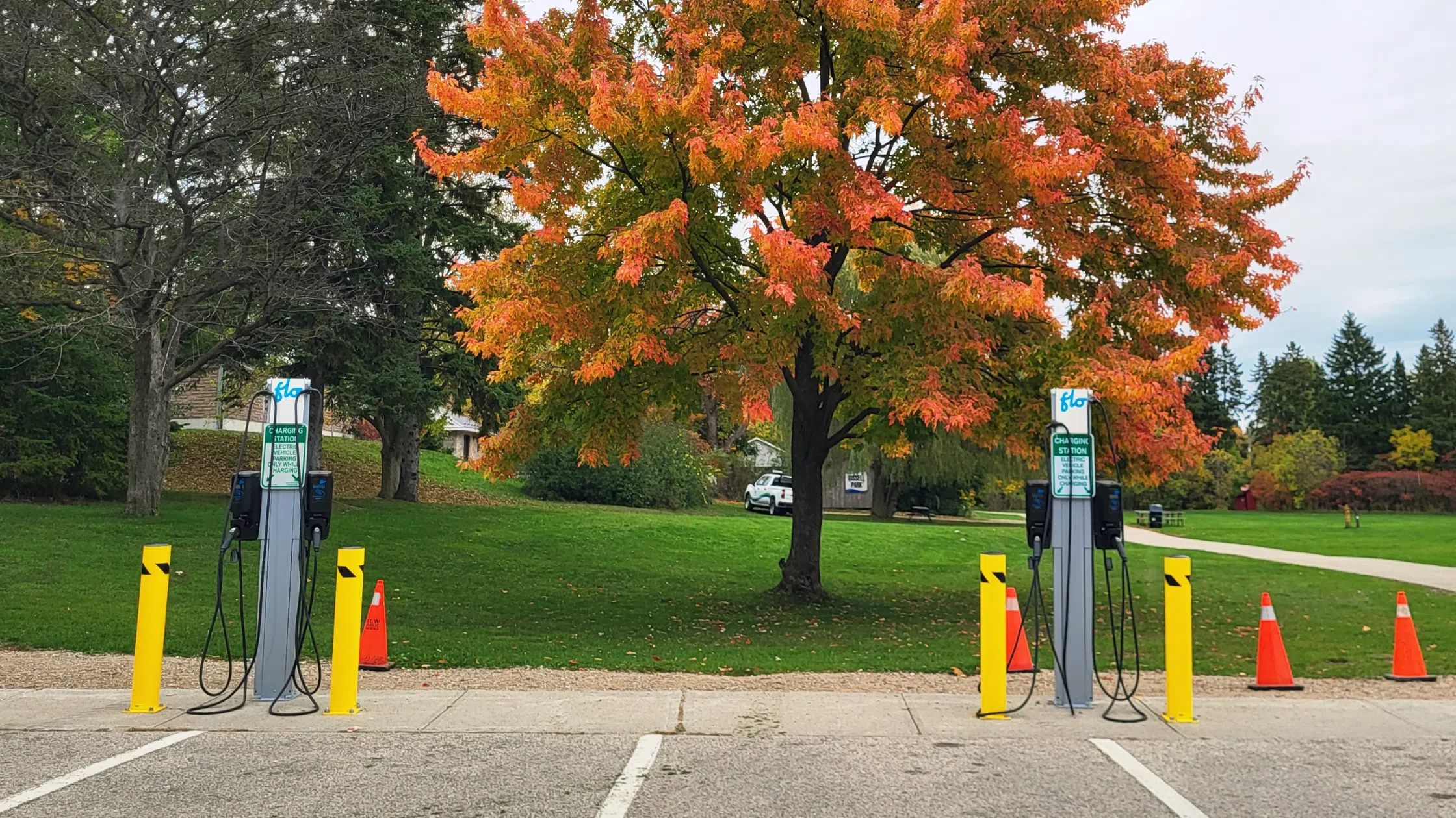 Four New Electric Vehicle Charging Stations Installed at Bissell Park in Elora
