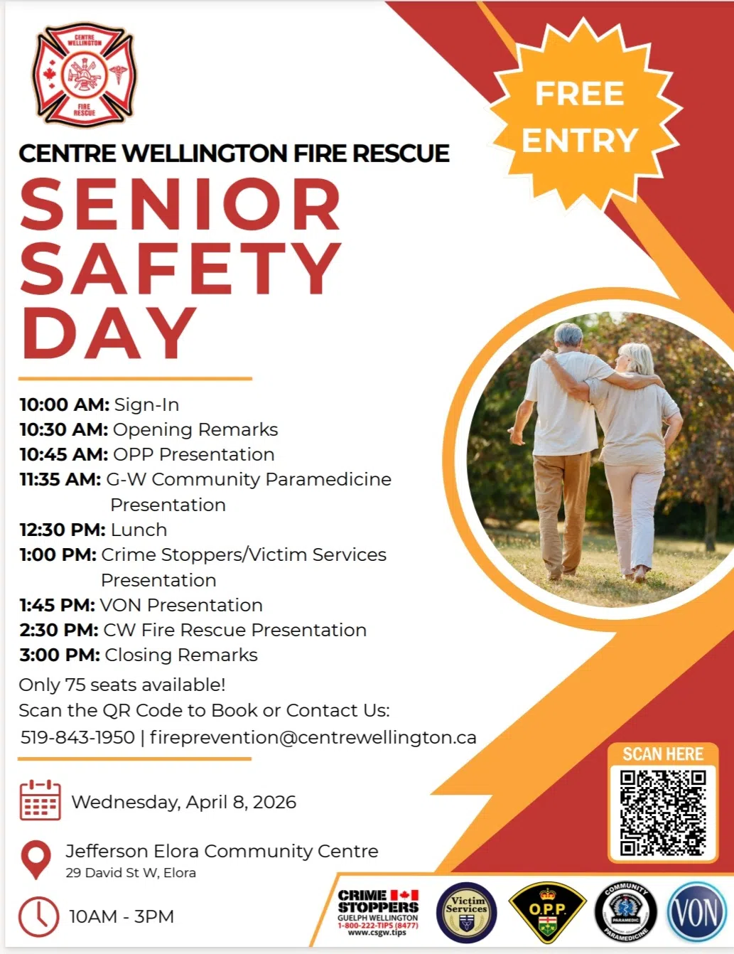 Centre Wellington Fire Rescue to Host Senior Safety Day in Elora