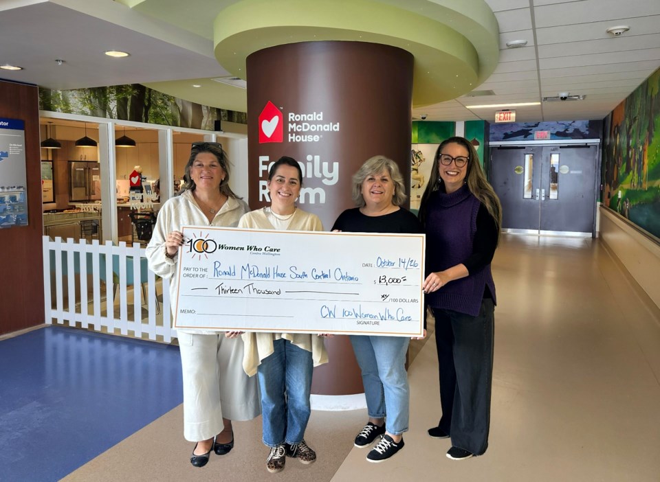 100 Women Who Care Centre Wellington donates $13,000 to Ronald McDonald House