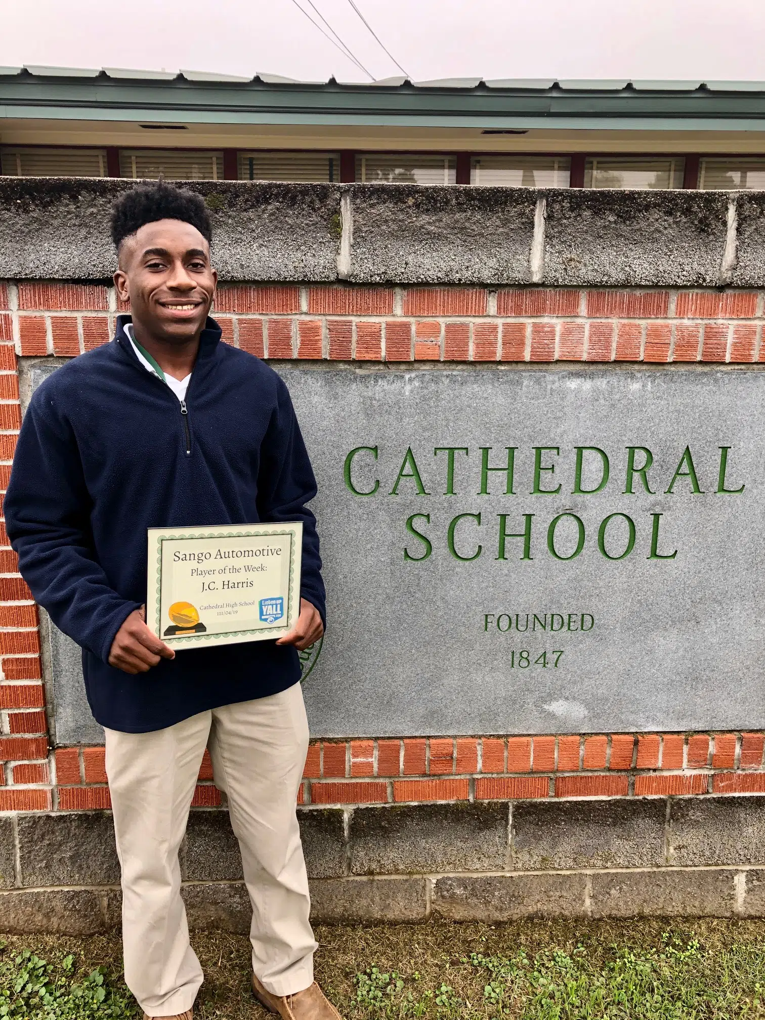 J.C. Harris of Cathedral High School Sango Player of the Week 11.4.19