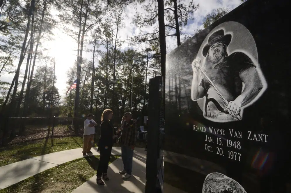 Mississippi road signs for Lynyrd Skynyrd plane crash site