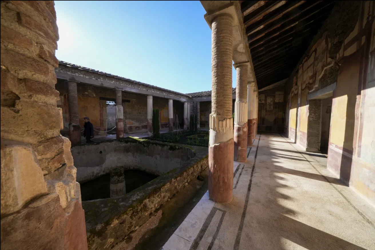 Pompeii's ancient art of textile dyeing is revived to show another side of life before eruption