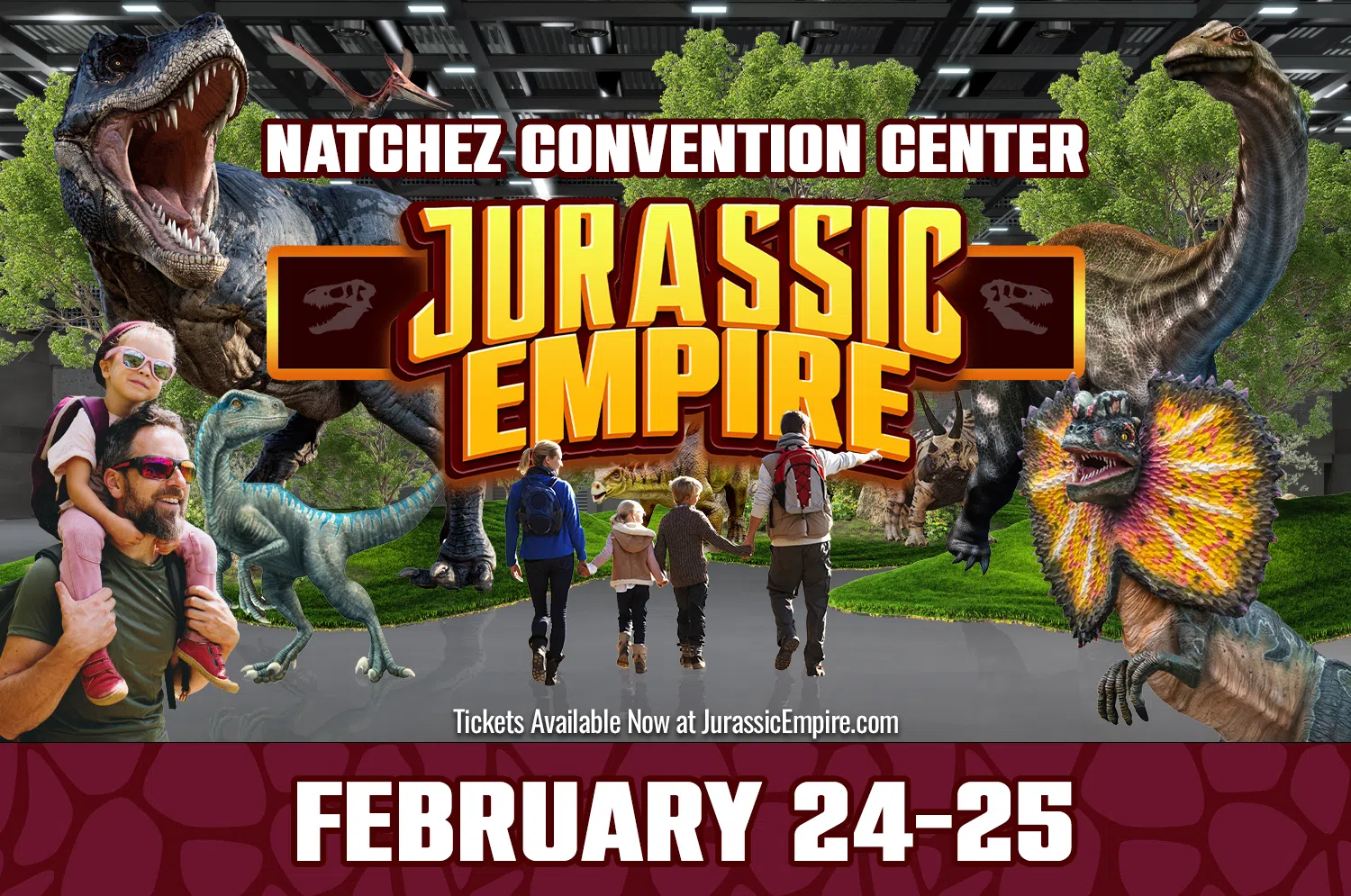 Jurassic Empire, the largest most realistic Dinosaur event ever seen is coming to the Natchez Convention Center.