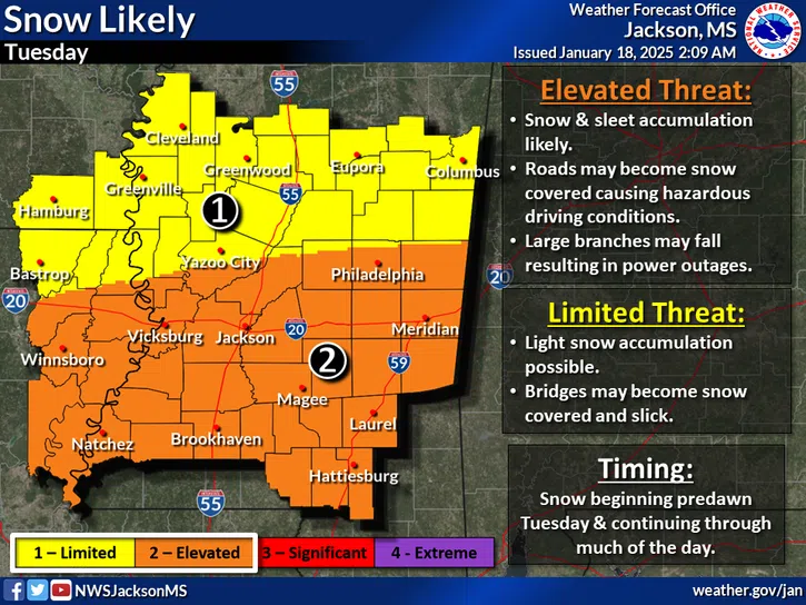 Winter Storm Watch Issued for Natchez and Concordia Parish Area