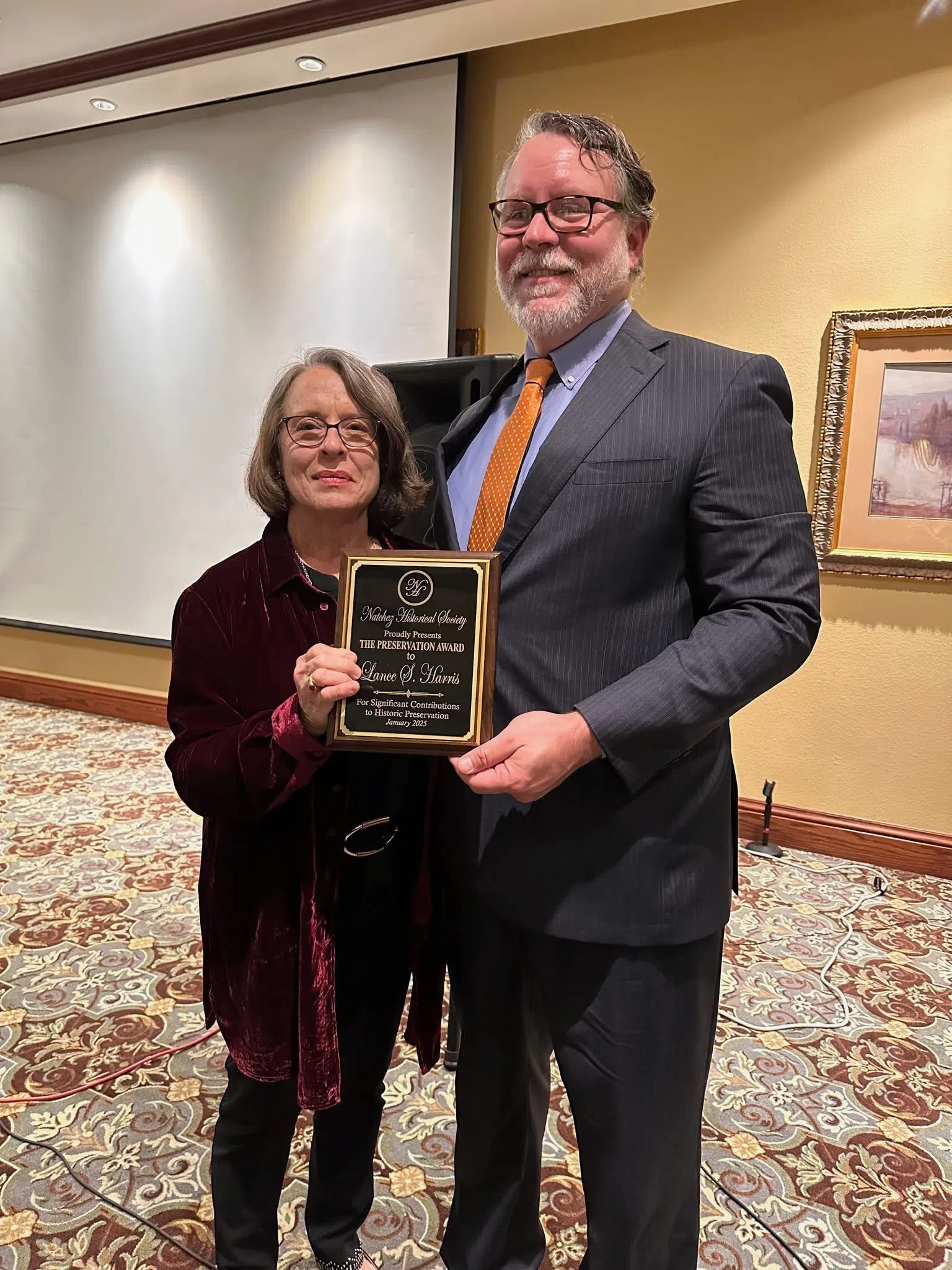 Natchez Historical Society honors Lance S. Harris at 2025 Dinner Meeting