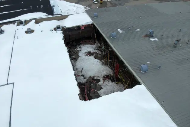 Brand new shopping centre collapses under weight of heavy ROOF