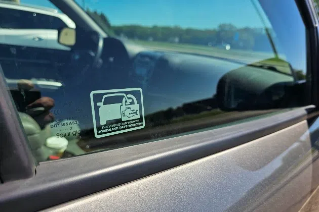 Hyundai anti-theft sticker