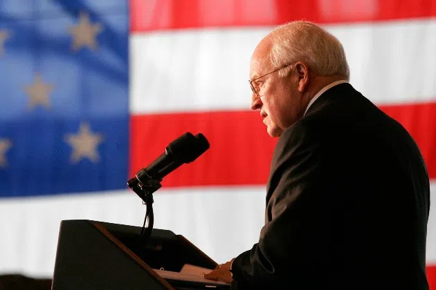 FILE - Vice President Dick Cheney delivers his speech to troops at Fairchild Air Force base on Monday, April 17, 2006 in Spokane, Wash.