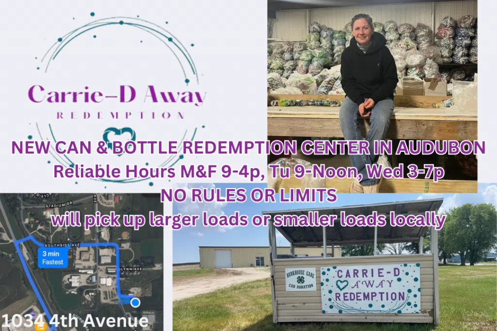 New Reliable Can and Bottle Redemption Center now open in Audubon Western Iowa Today 96.5 KSOM