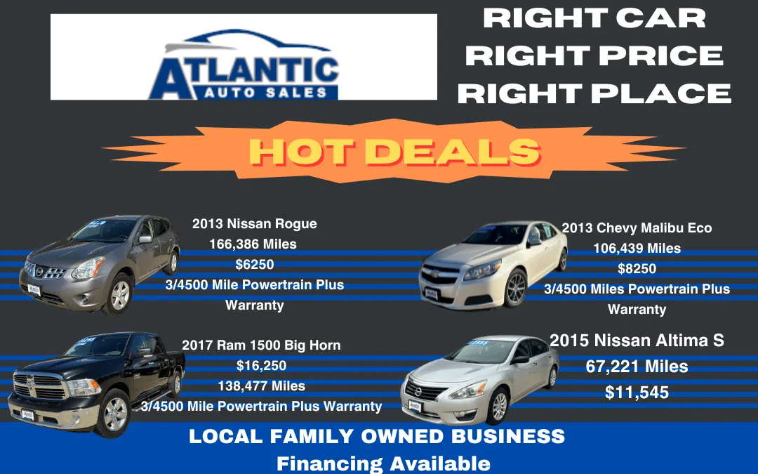 HOT DEALS at Locally Owned Atlantic Auto Sales Western Iowa Today 96.