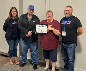 (L-R): Kristen Templeton, SWITA Transit Coordinator; Mark Lander, SWITA Transit Director; Lynn Baumbach, SWITA Driver; John McCurdy, SWIPCO Executive Director.