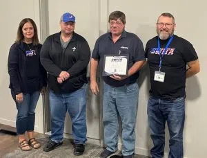 (L-R): Kristen Templeton, SWITA Transit Coordinator; Mark Lander, SWITA Transit Director; Pete Menke, SWITA Driver; John McCurdy, SWIPCO Executive Director