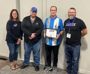 Photo #1: (L-R): Kristen Templeton, SWITA Transit Coordinator; Mark Lander, SWITA Transit Director; Wray Ludington, SWITA Driver; John McCurdy, SWIPCO Executive Director.