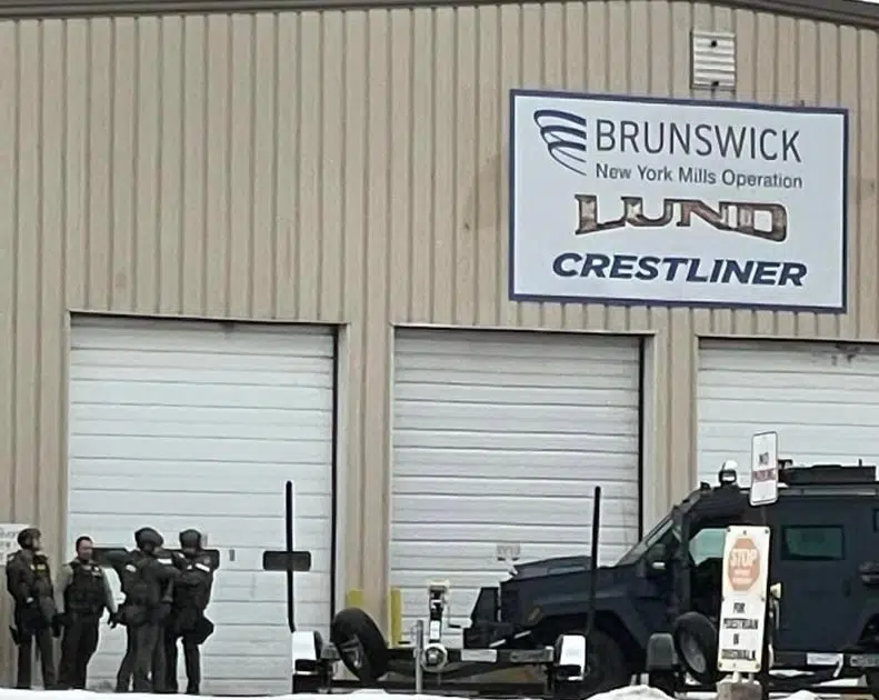 Man in custody after shooting at boat factory in New York Mills