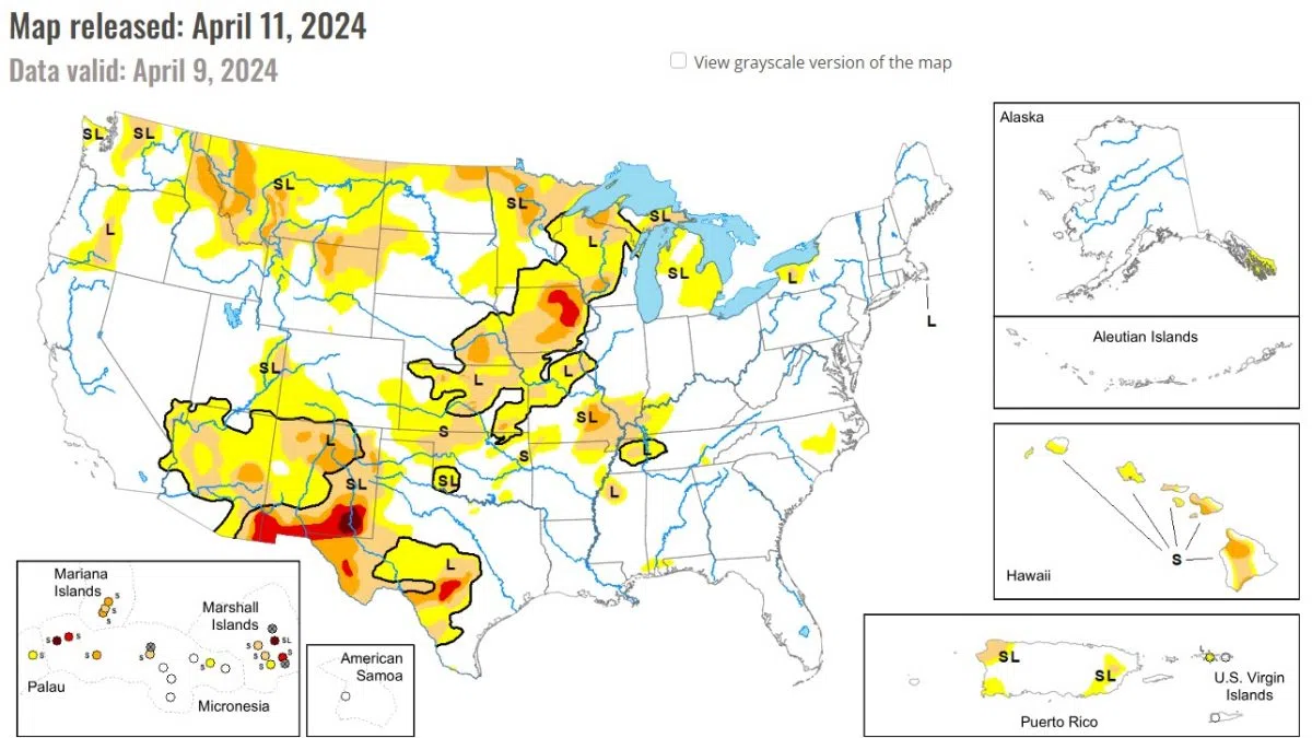 U S Drought Monitor Nation S Drought Coverage At Its Lowest Since Us Drought Map 041124 1200x675 