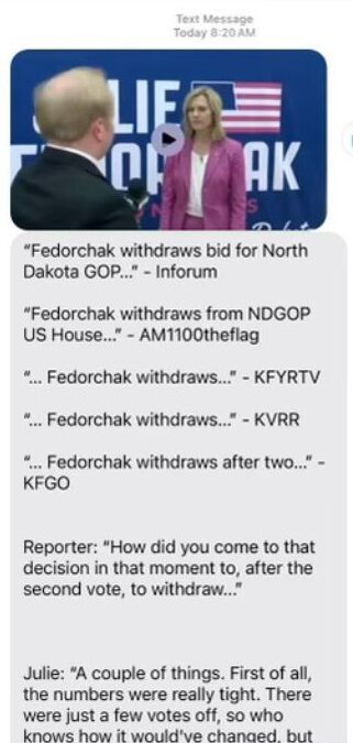 House candidate Fedorchak calls out phony text messages - Vimarsana News