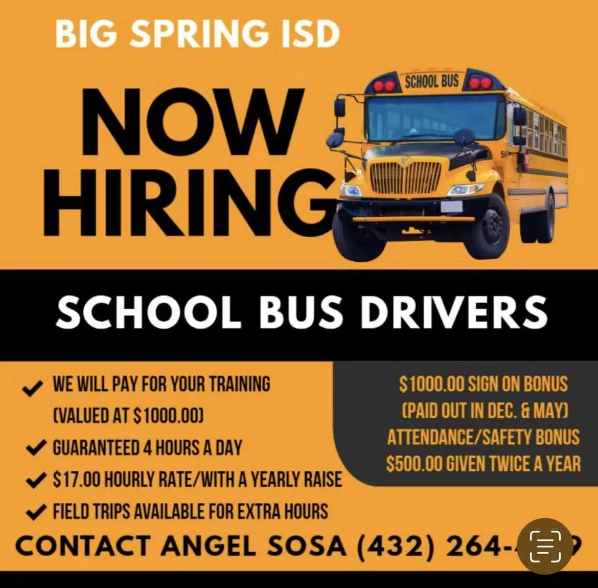 BSISD Offers Hiring and Retainment Incentives for CDL School Bus ...