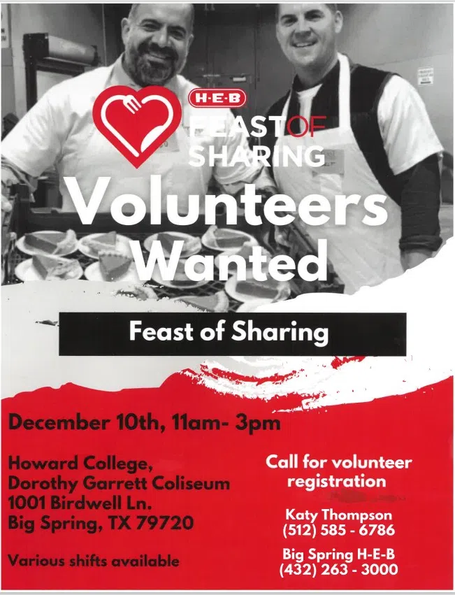 Volunteers needed for HEB’s Feast of Sharing Kbest Media