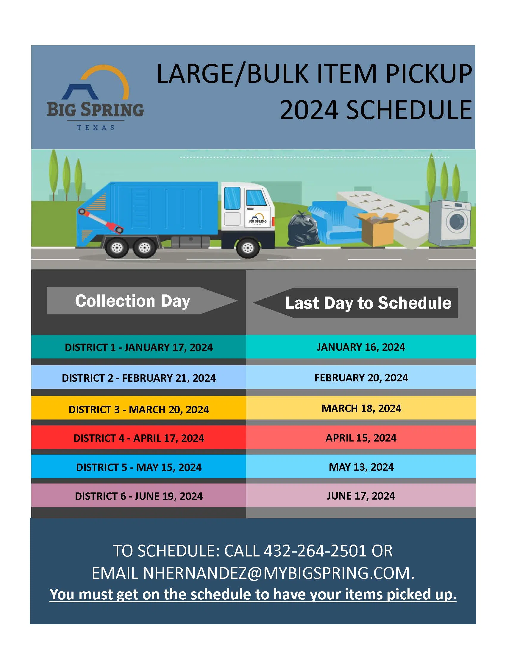 LARGE/BULK ITEM PICKUP FOR DISTRICT 1 – JAN. 17, 2024 | Kbest Media