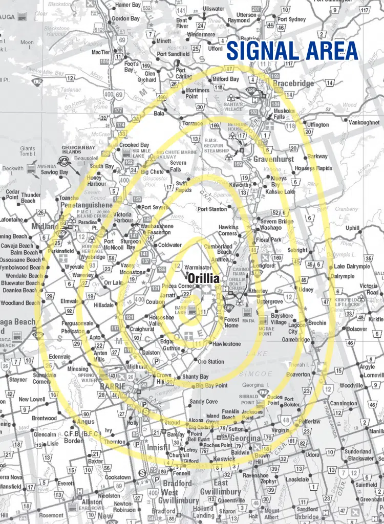 CISO-FM Coverage Map