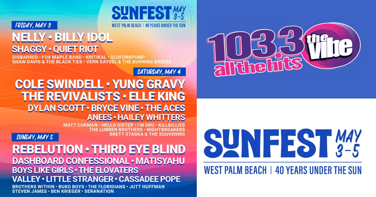 103.3 The Vibe Is Sending You To SunFest 2024!